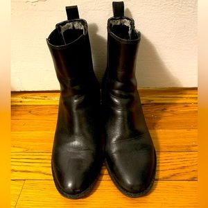 Cole Haan Black leather waterproof landsmen bootie.